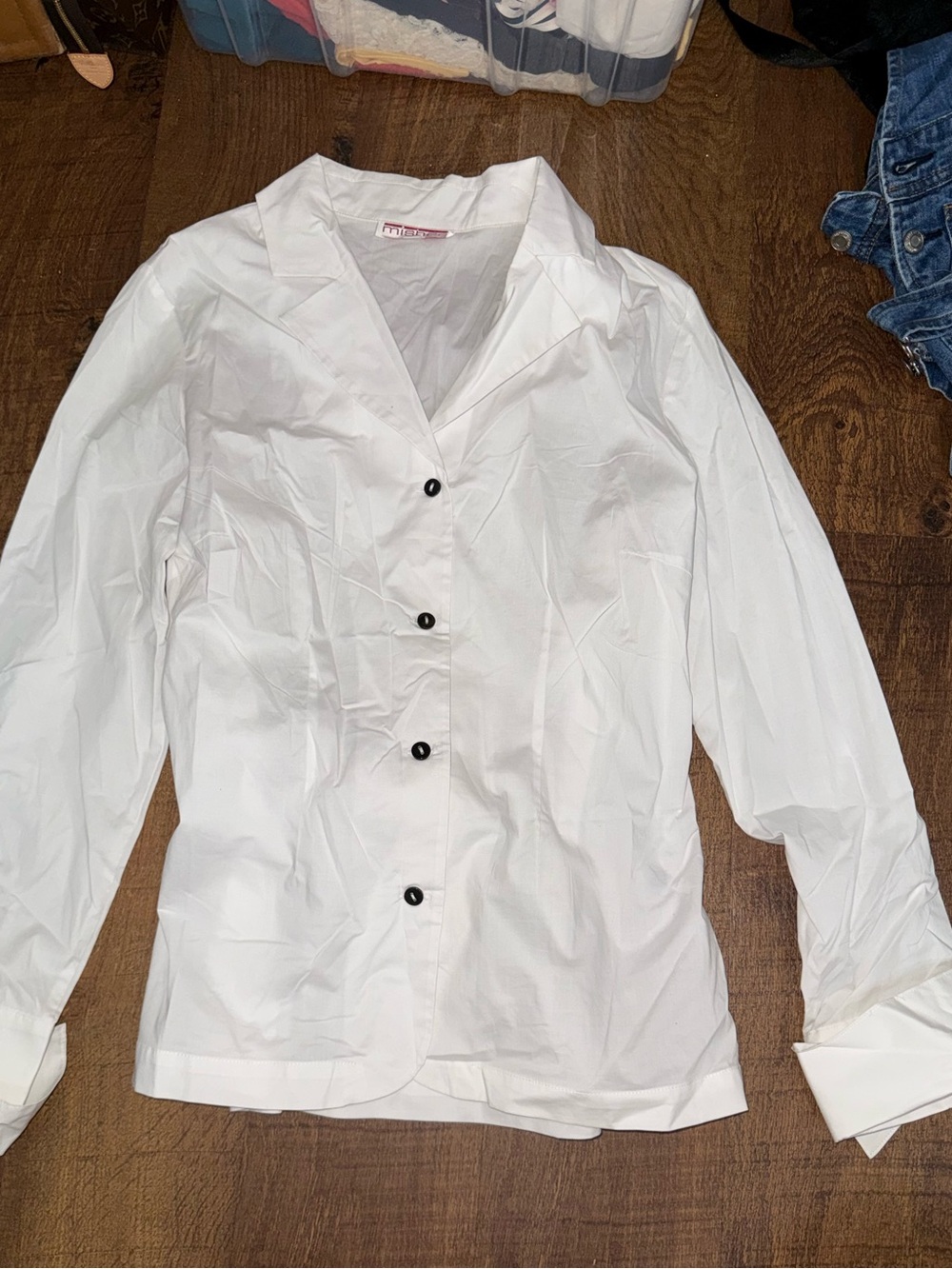 White Button-Front Women's Blazer Jacket by Unbranded